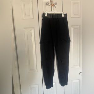 Black “V.I.P” cargo pants- With belt.